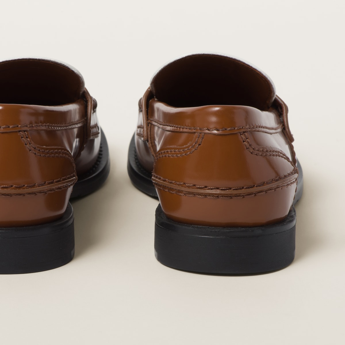 Cognac/White Leather Loafers