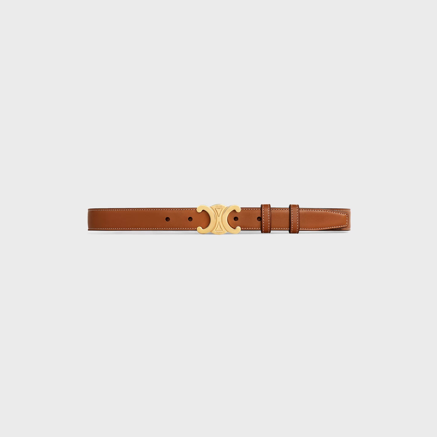 Cintura Triomphe da 25 MM in pelle di vitello naturale cuoio donna
