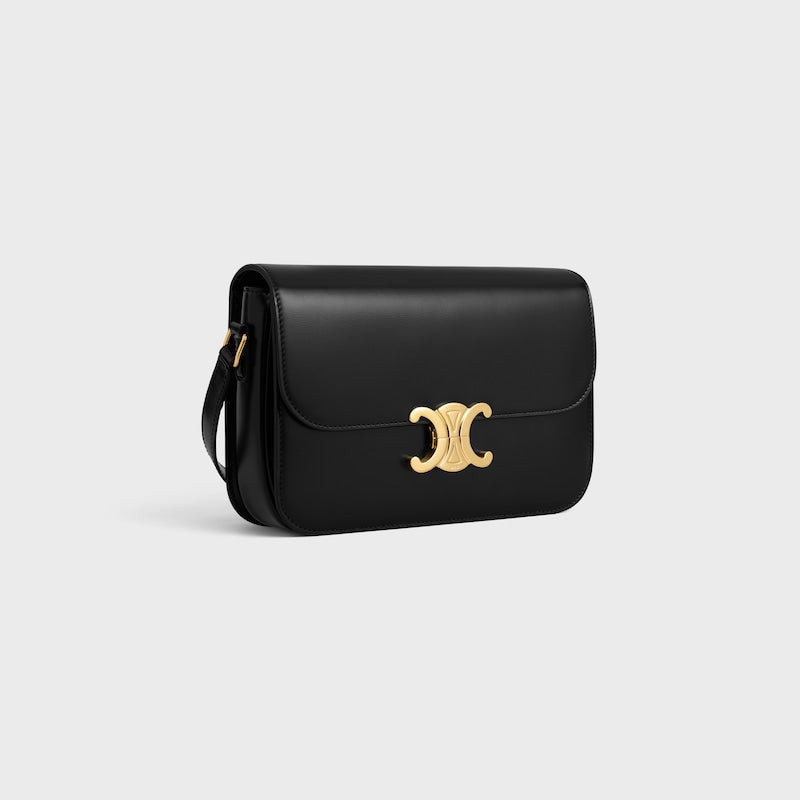 Triomphe Classique Bag in shiny black calfskin
