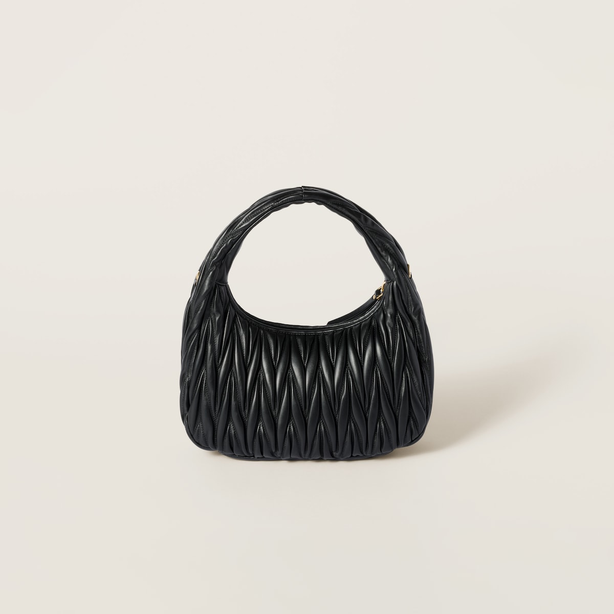 Black matelassé nappa leather Wander hobo bag