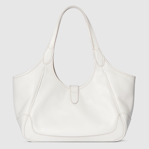 Small white leather Market shopping bag