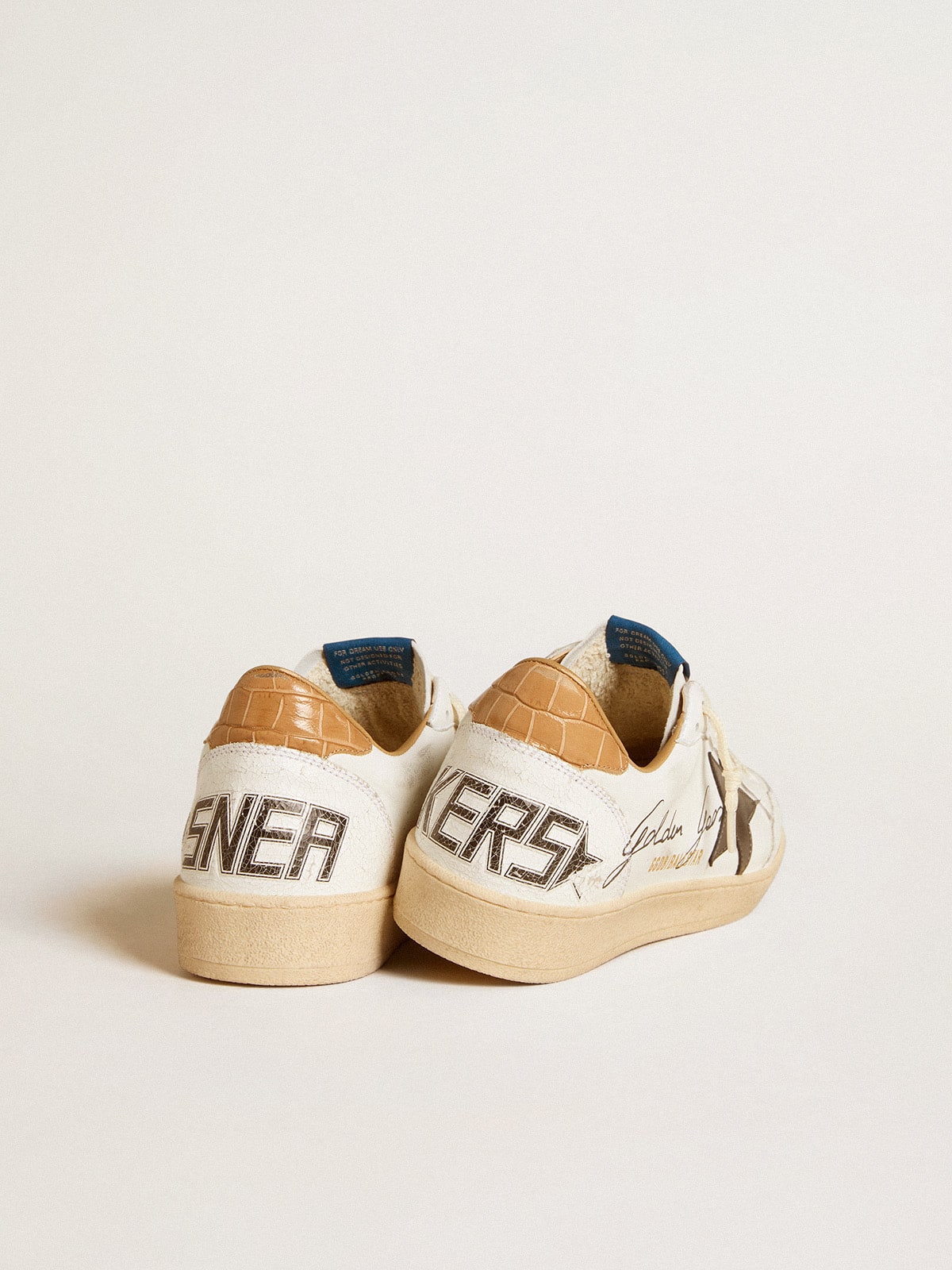 Nappa con stella laminata e talloncino in pelle cocco