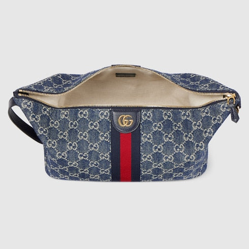 GG Vanity medium blue and white top handle bag