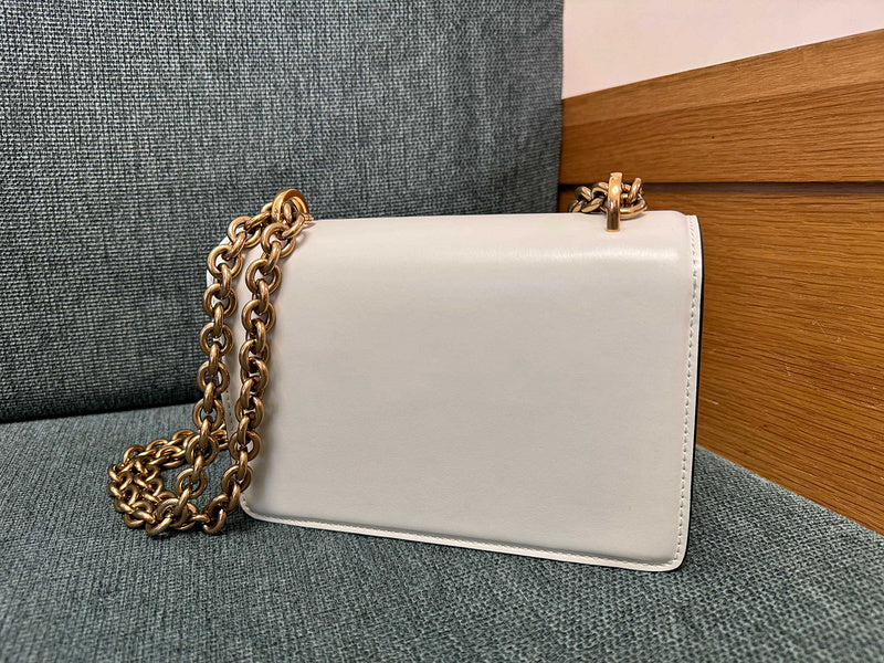 Borsa a tracolla piccola in pelle Bianca