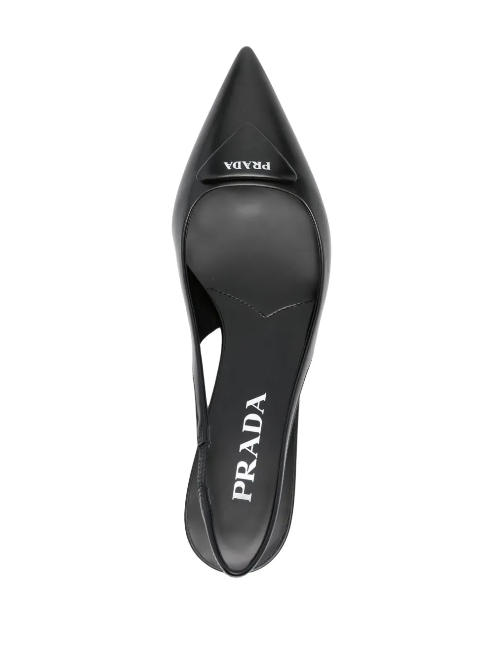 Decolleté in pelle con cinturino sul tallone nero