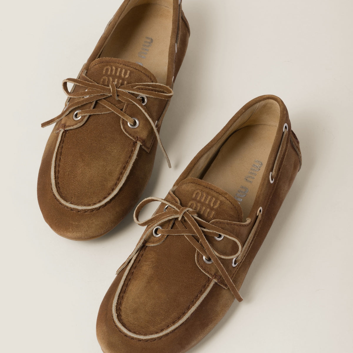 Unlined cinnamon washed suede loafers
