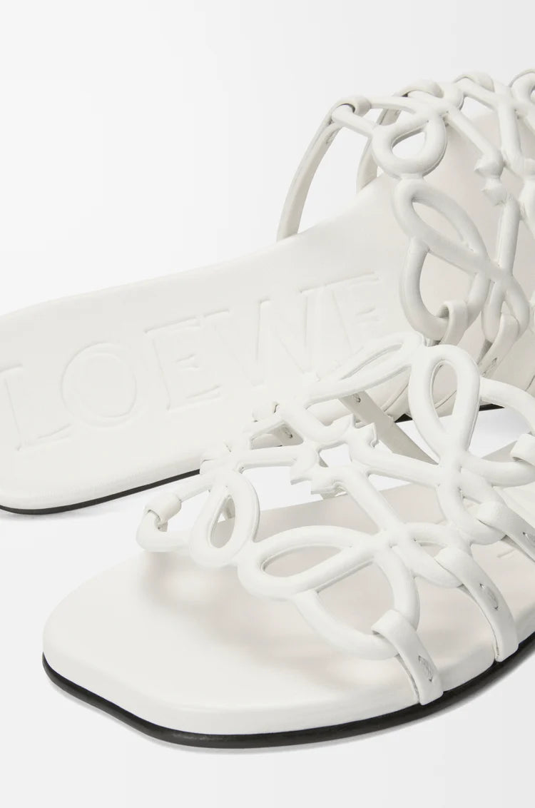 Slide Anagram Petal in morbida pelle Bianco