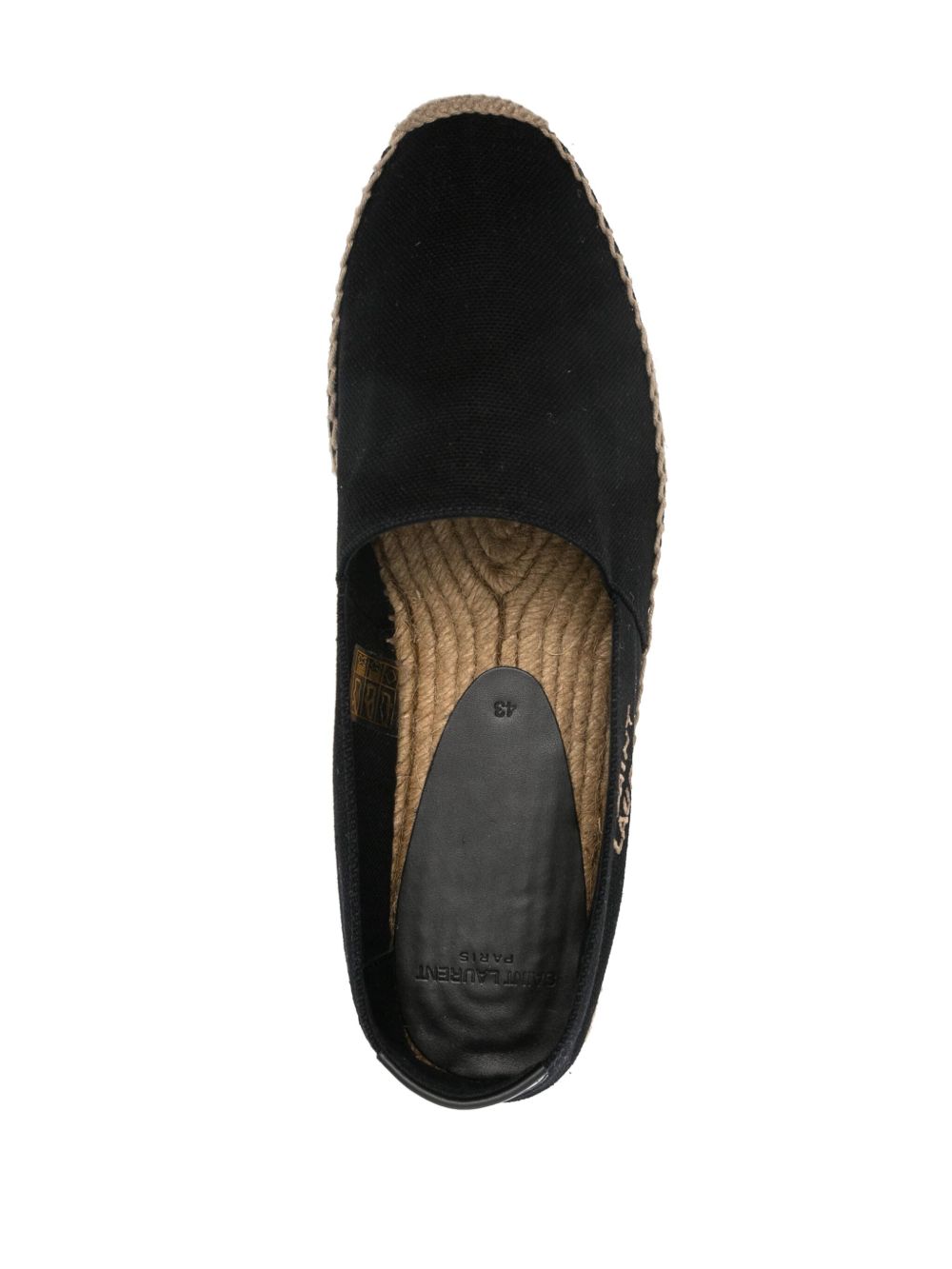Black embroidered logo espadrilles
