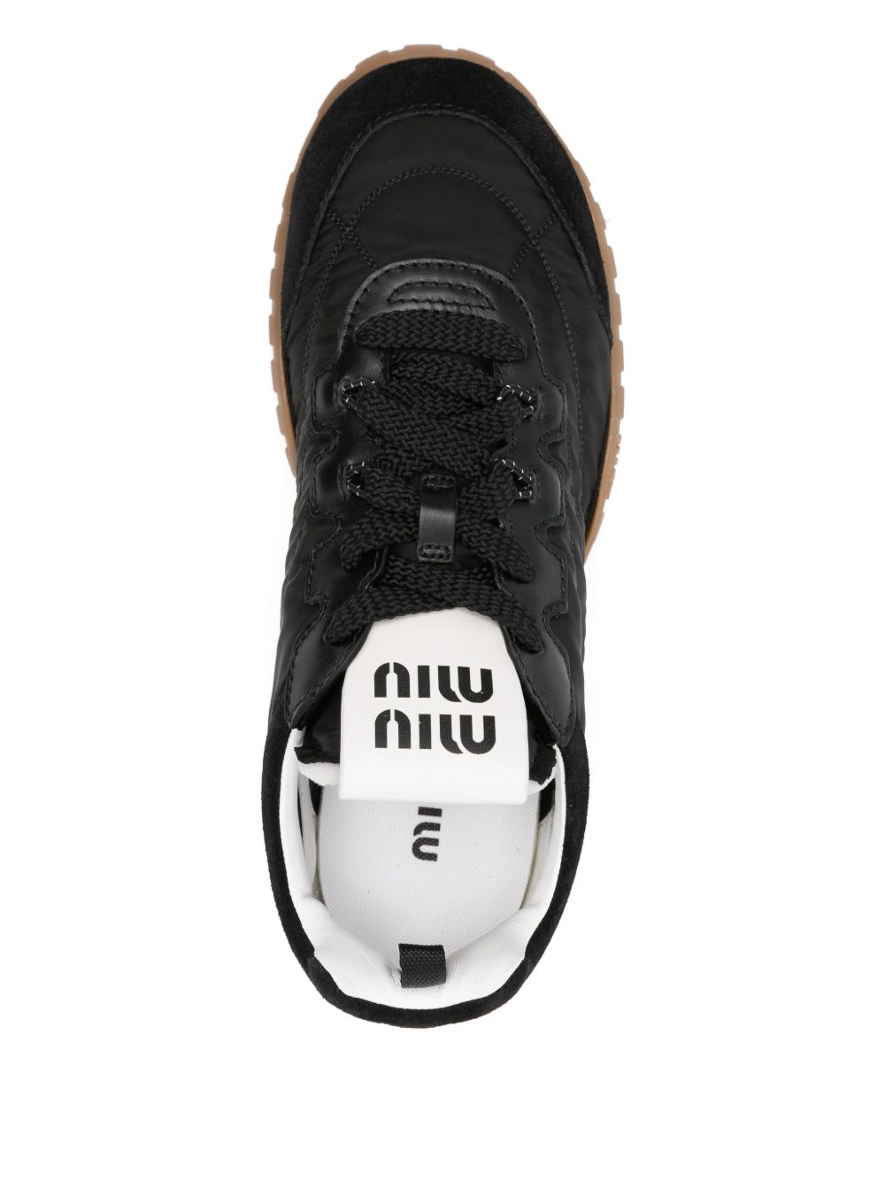 Black panelled trainers