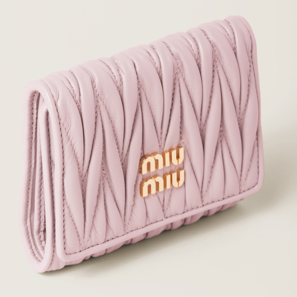 Small pink nappa leather wallet