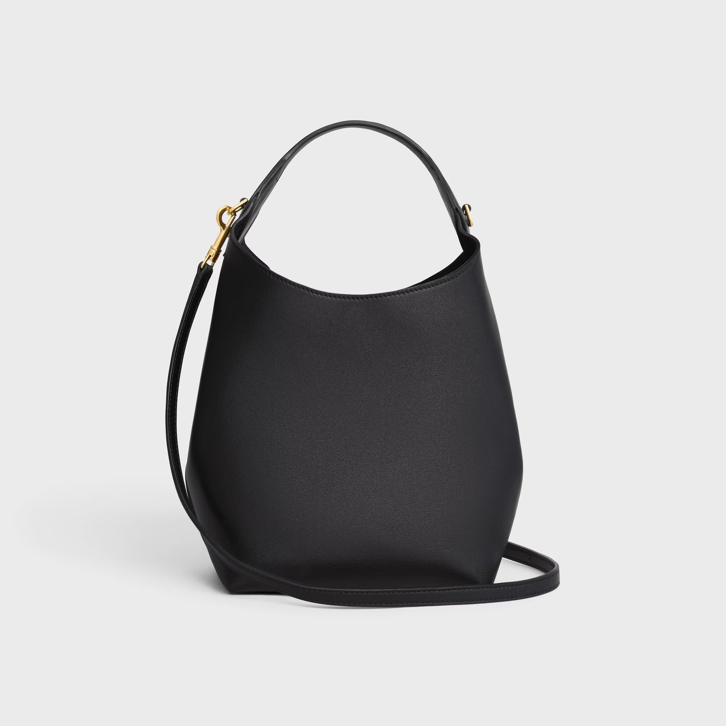 HOBO PICCOLA IN MORBIDA PELLE DI VITELLO LISCIA NERO