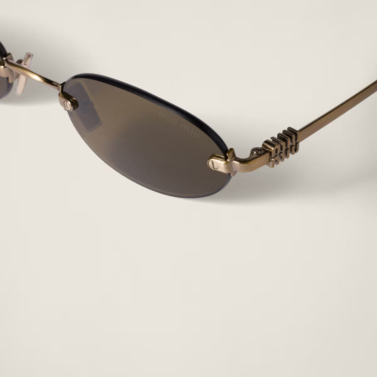 Oval frameless sunglasses Loden Green