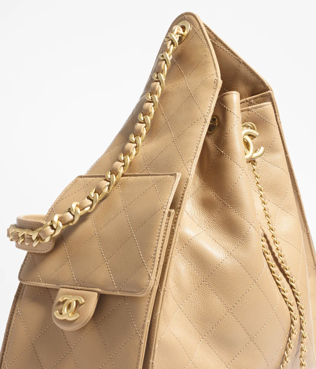 Borsa CHANEL 25 media beige scuro