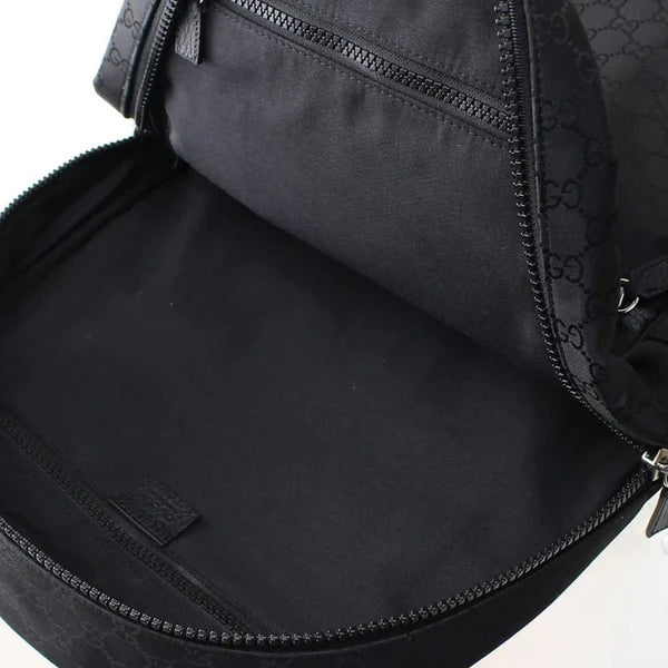 Zaino nero in tessuto GG