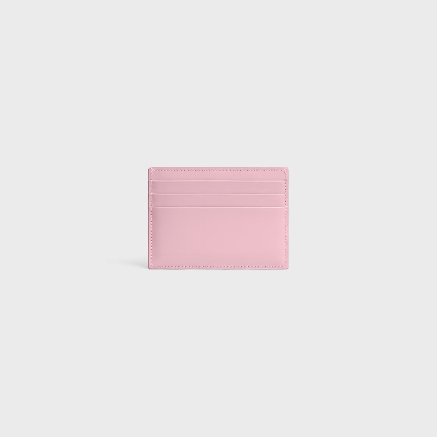 Portacarte Triomphe in pelle di vitello lucida rosa