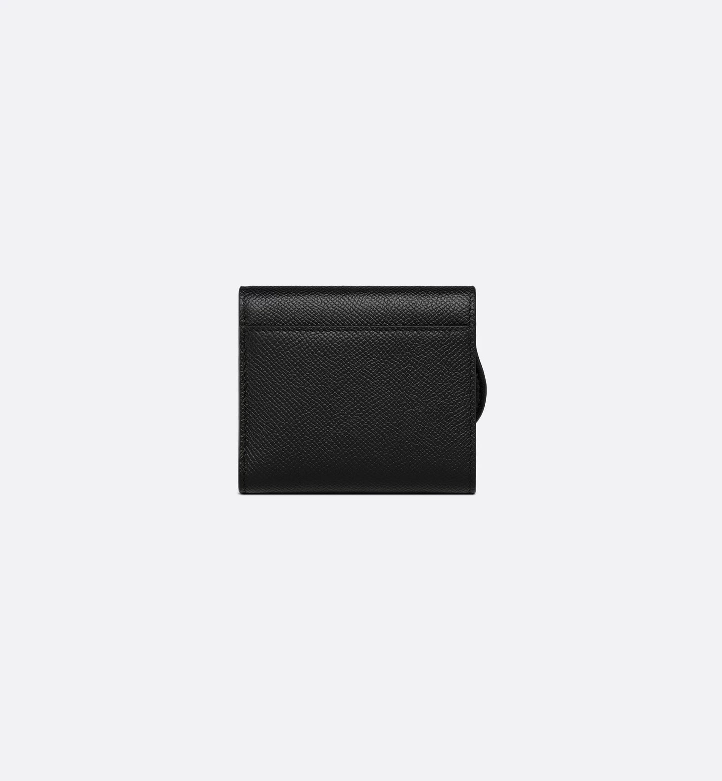 Black Grained Calfskin Saddle Lotus Wallet