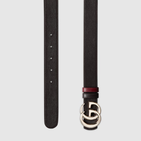 Women's GG Marmont reversible belt in red and black