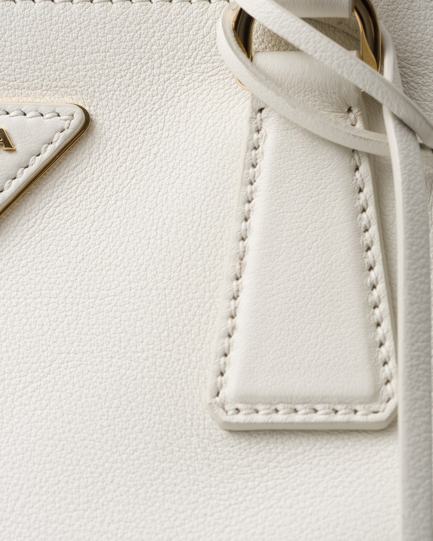 Galleria large white leather bag