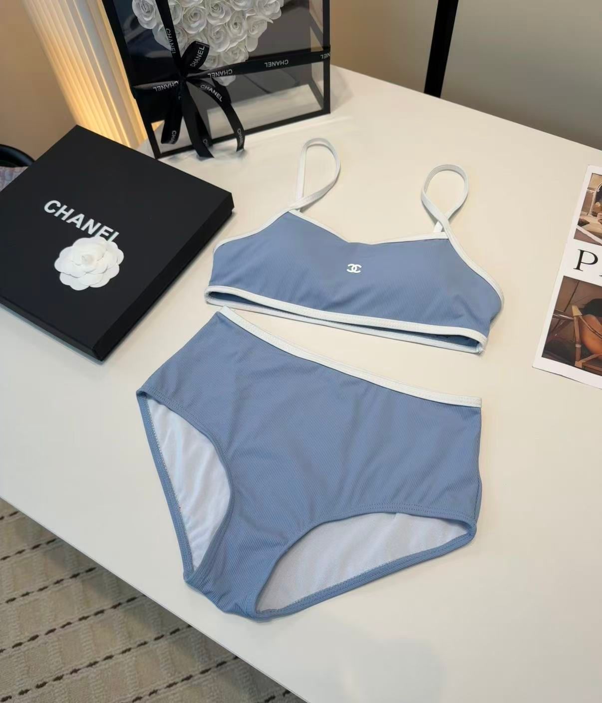 Bikini Set Vita Alta Blu