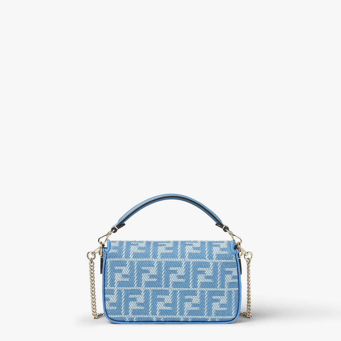 Baguette Mini in jacquard FF denim blu