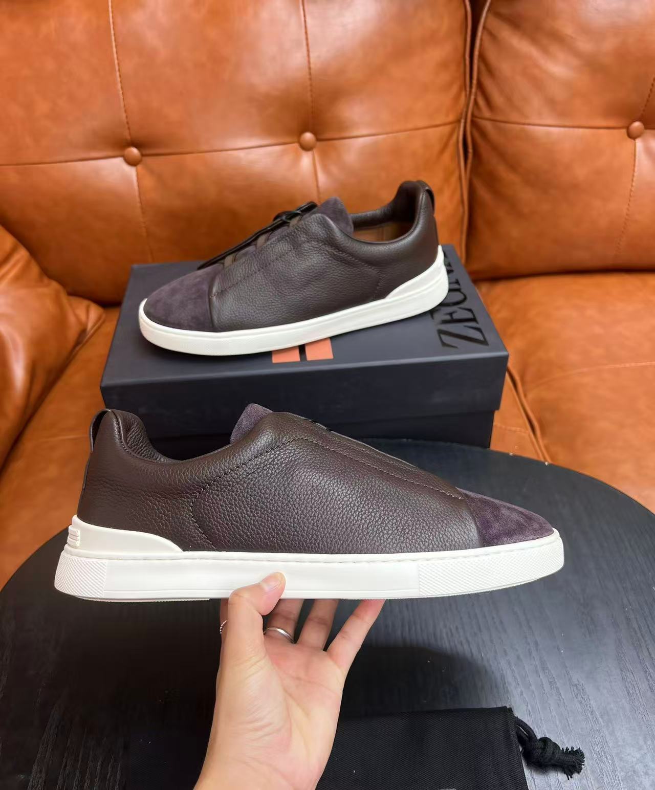 Viola Scuro/Bianco Triple Stitch SECONDSKIN Sneakers
