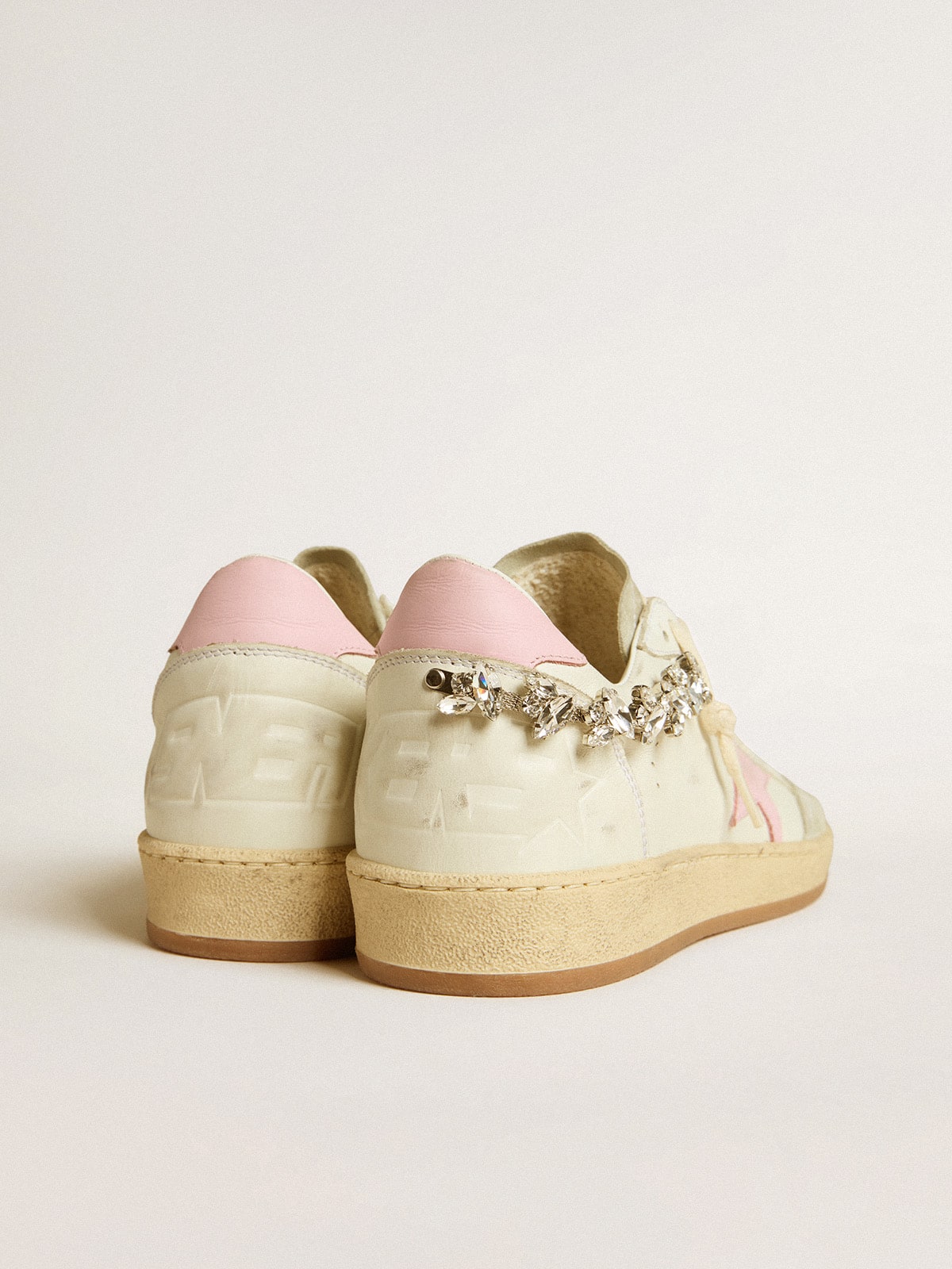 LTD Damen-Stern aus rosa Leder mit Kristallapplikation