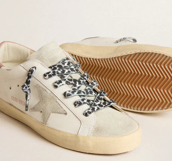 Stella in suede ghiaccio e talloncino rosa stampa lucertola