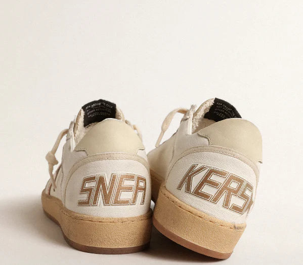 LTD in canvas e nappa con stella in pelle laminata bronzo