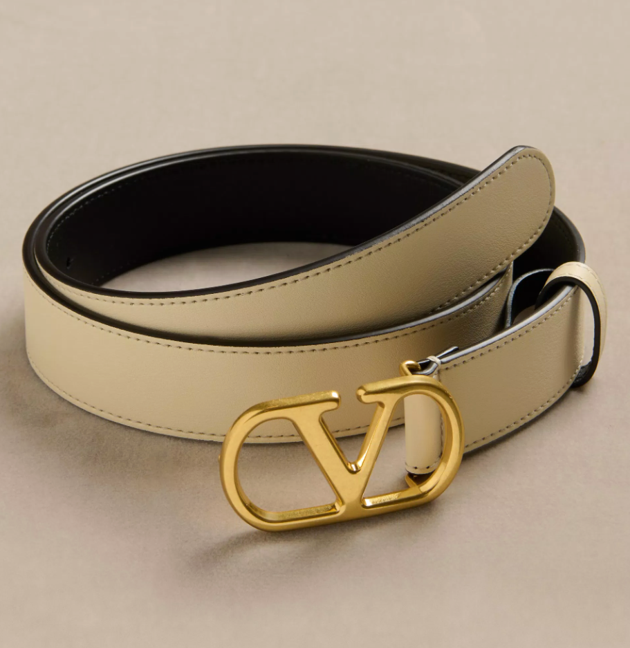 Beige VLogo Belt