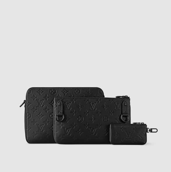 Men's Trio Black Messenger Bag