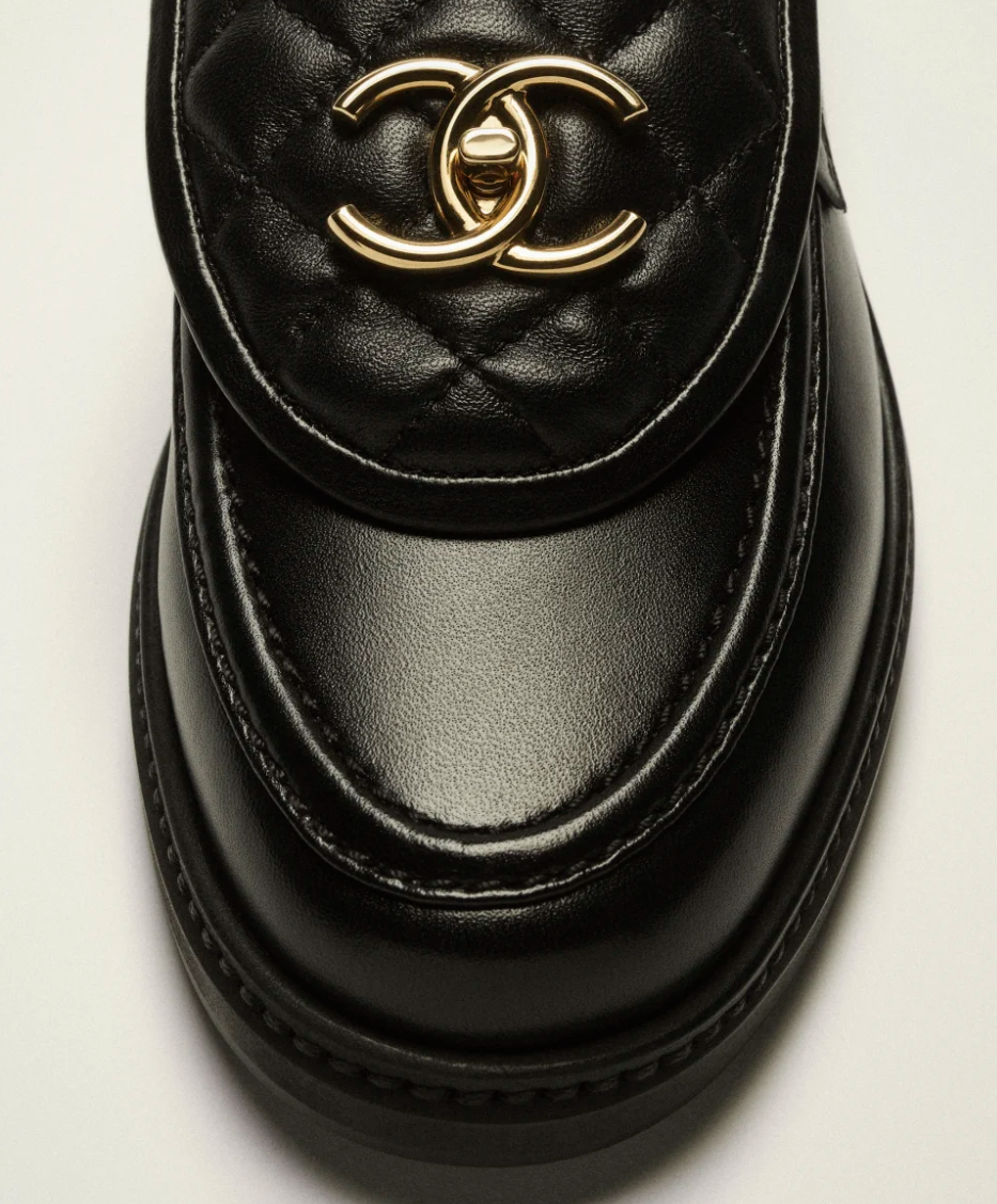 Black lambskin loafers