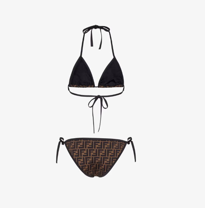 Bikini in Lycra marrone