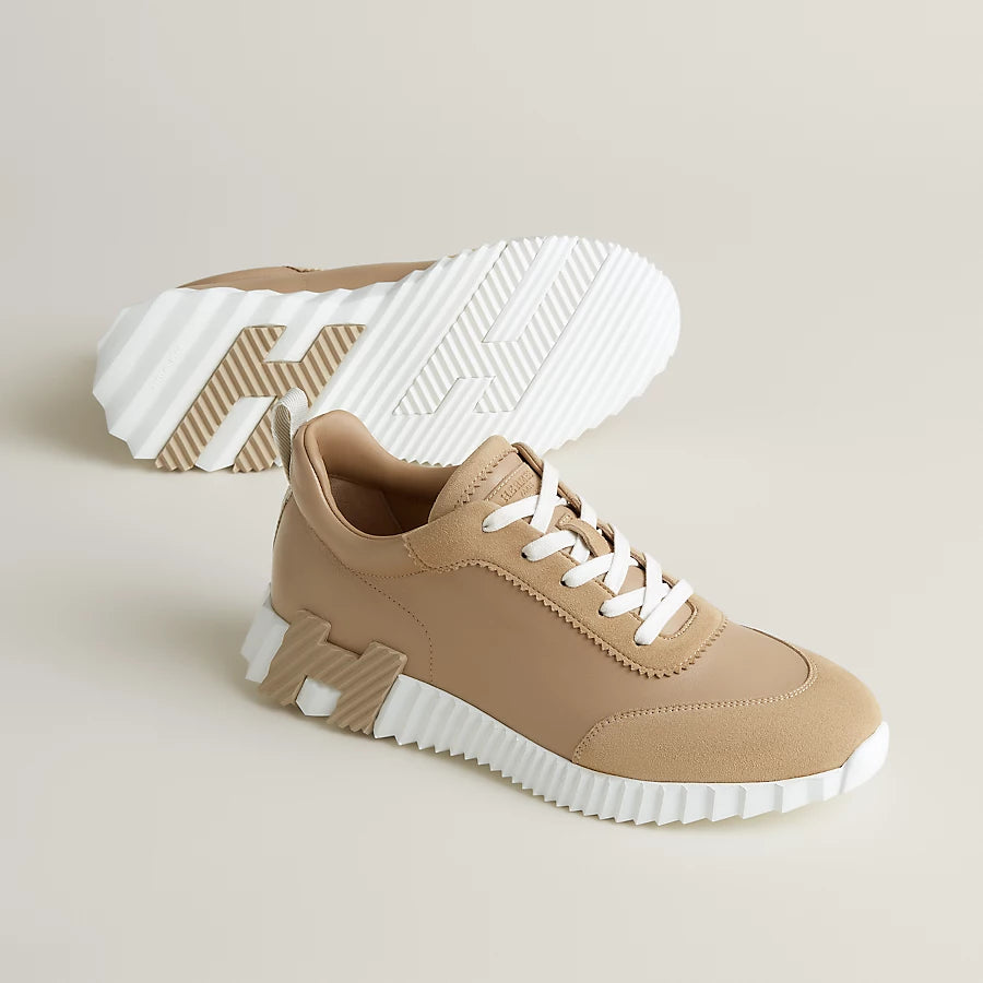 Bouncing Sneaker in beige leather