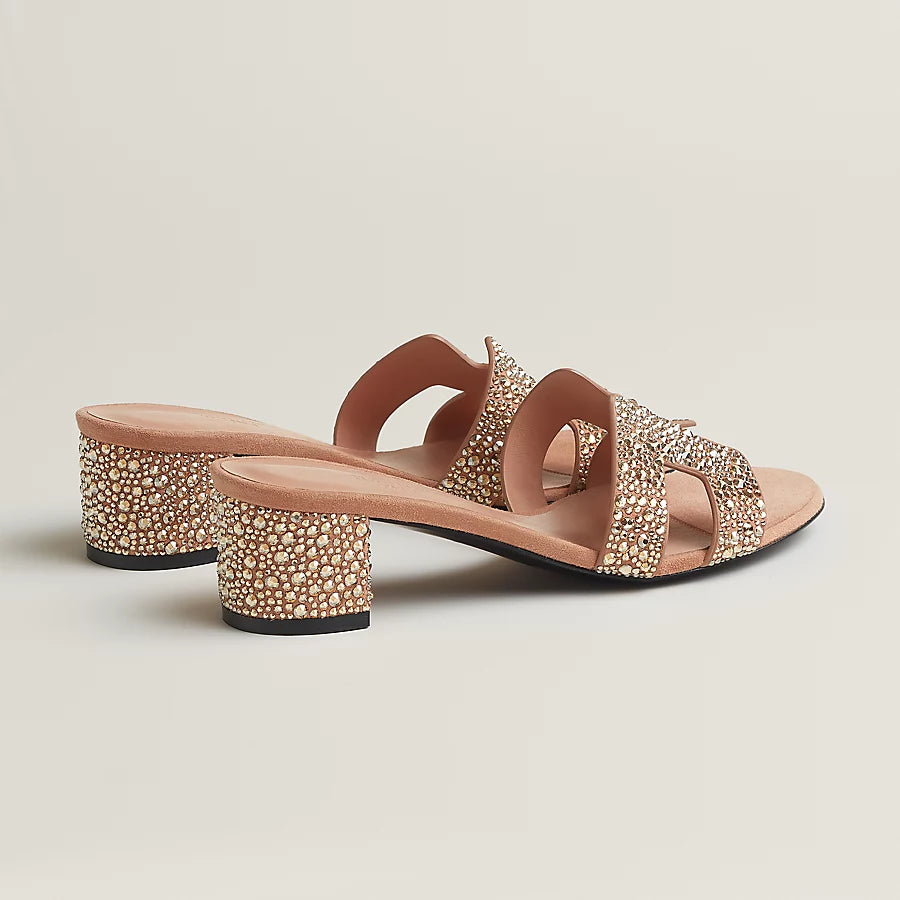 Oasis Nude Glitter Sandals