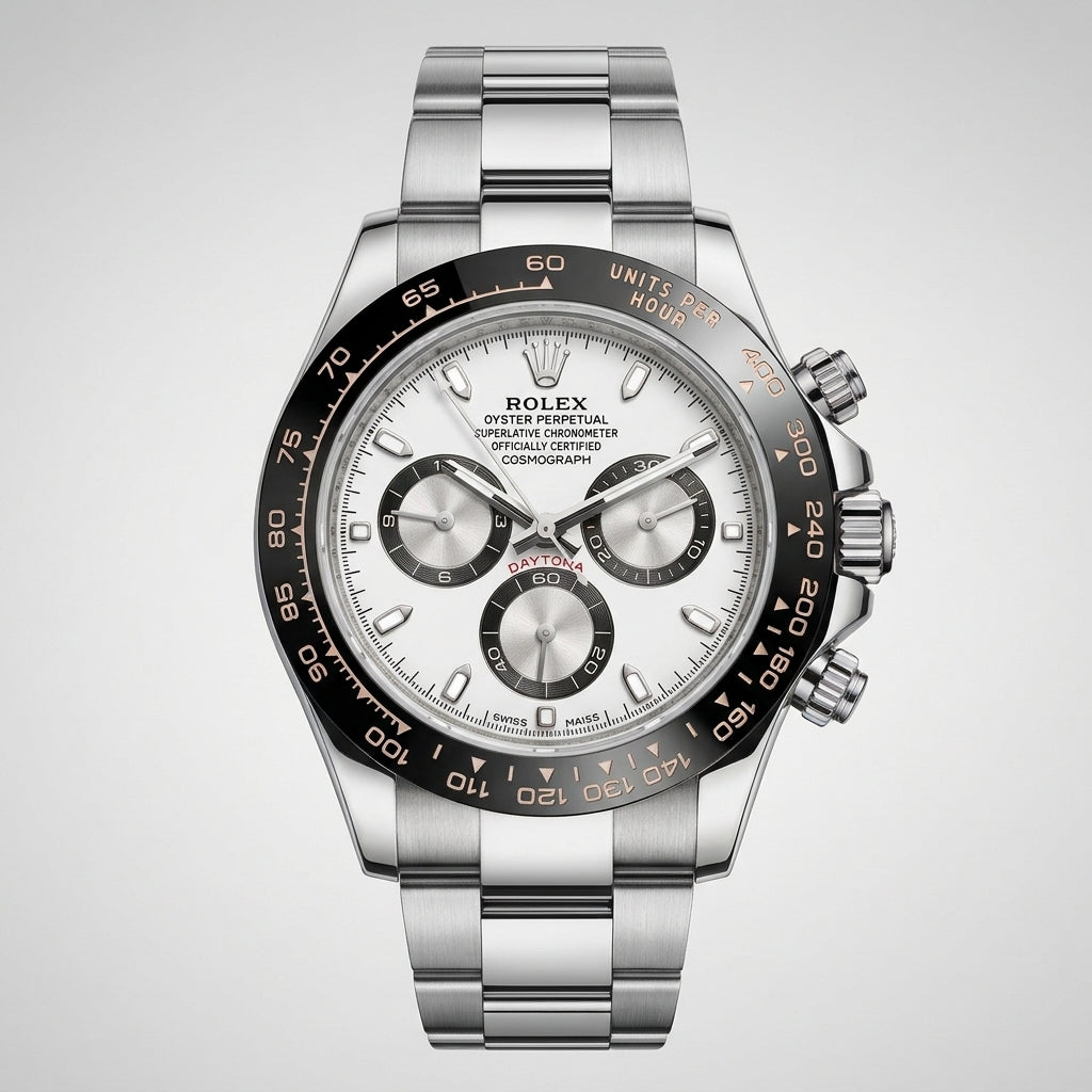 Cosmograph Daytona Stainless Steel White Dial with Black Sub-dials