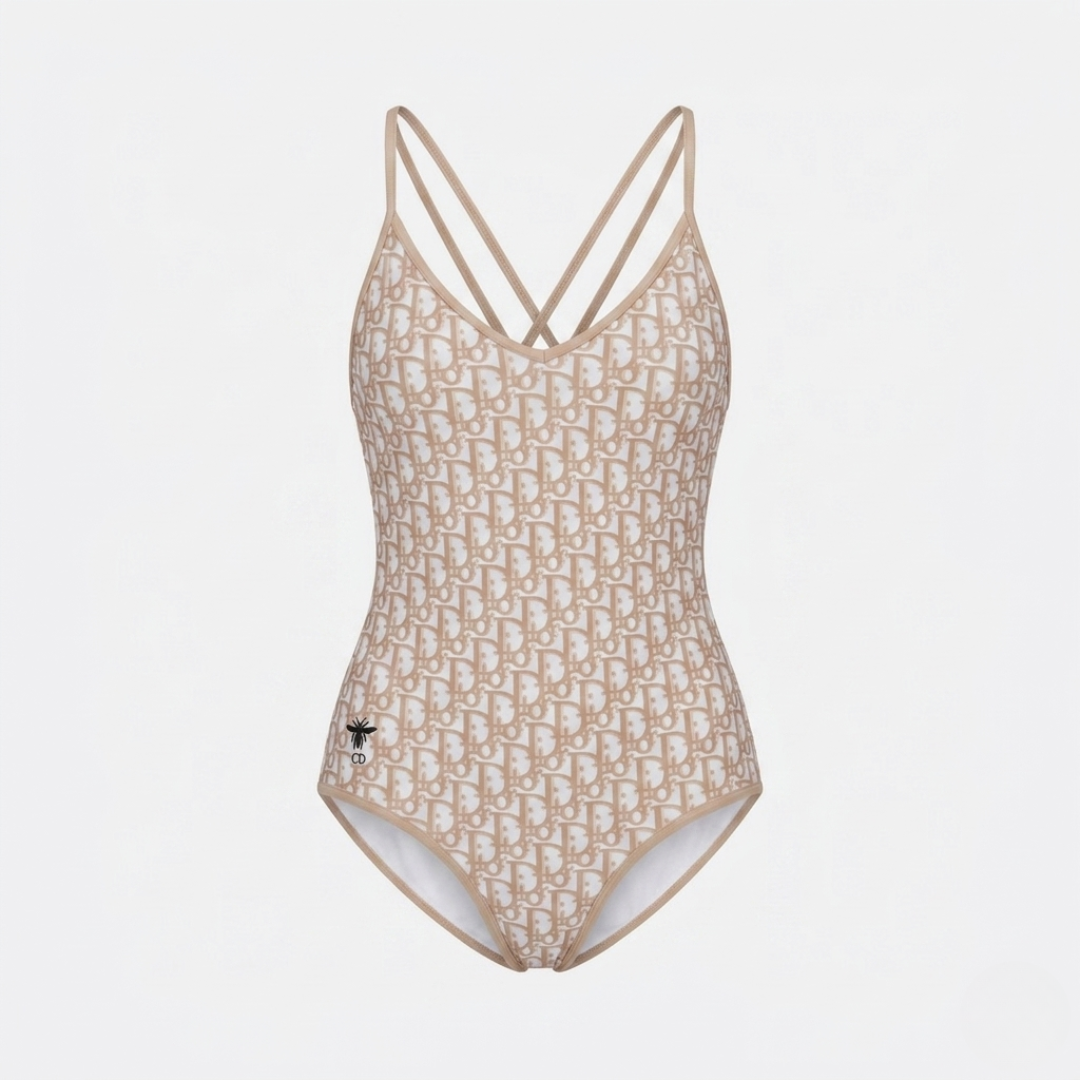 Costume Intero Logo Ape Oblique Beige