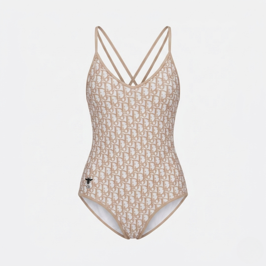 Costume Intero Logo Ape Oblique Beige