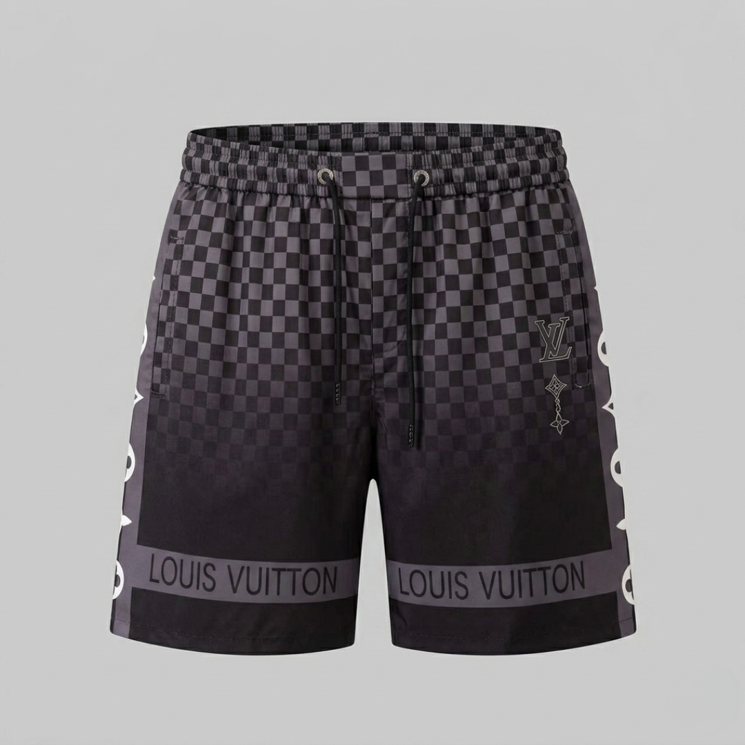 Badeanzug Damier Ombré Anthrazit/Schwarz