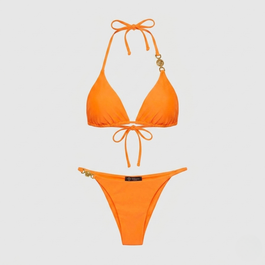 Costume da Bagno Bikini Triangolo Hardware Medusa Arancio