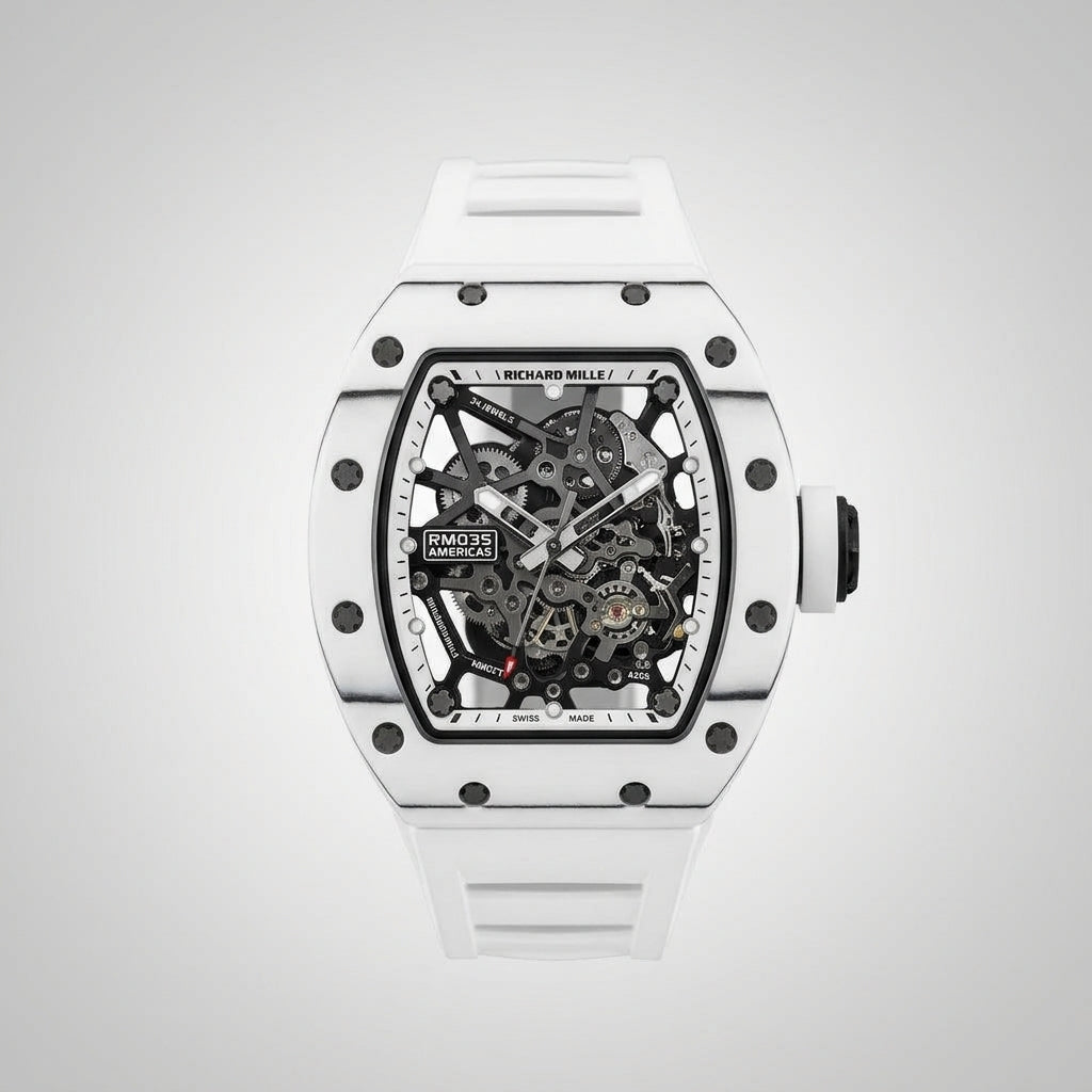 RM 035 White Quartz Case with White Strap