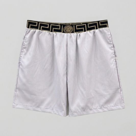Costume da Bagno con Bordo Greca Bianco