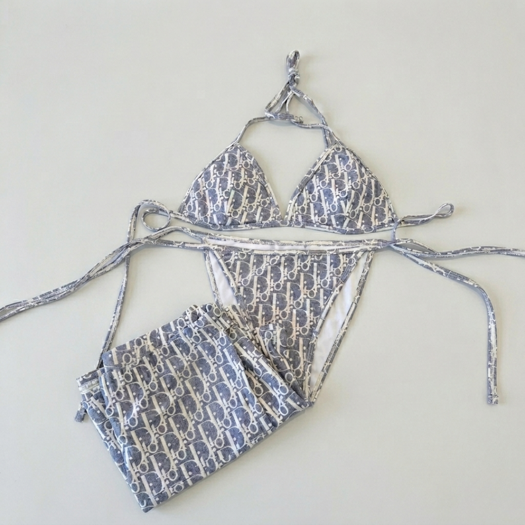 Bikini con Monogramma Miss Dior Blu Navy