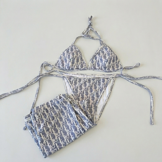 Bikini con Monogramma Miss Dior Blu Navy