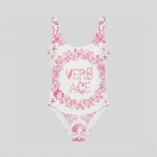 Costume Intero Stampa Logo Marina Rosa Bianco