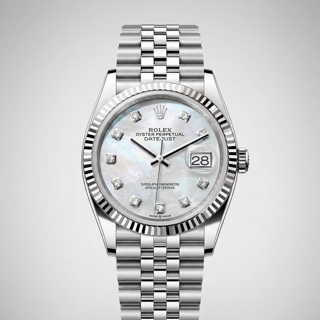 Datejust 36 Oystersteel and white gold Mother of pearl dial