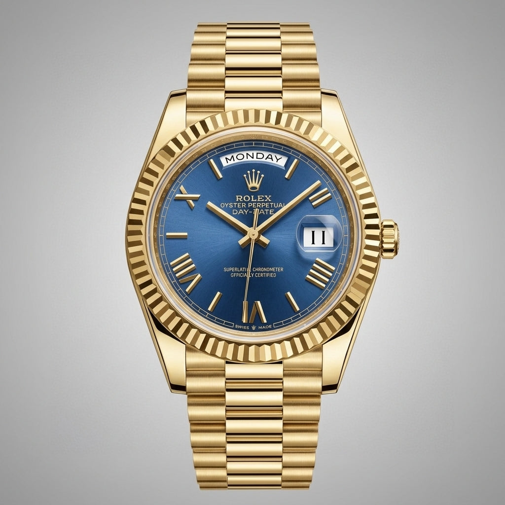 Day-Date Yellow Gold Color – Blue Sunburst Dial
