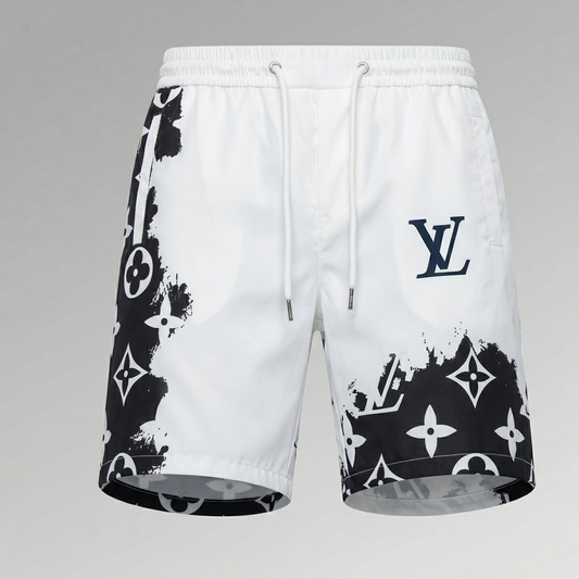 Costume da Bagno Monogram Split Graphic Bianco/Nero