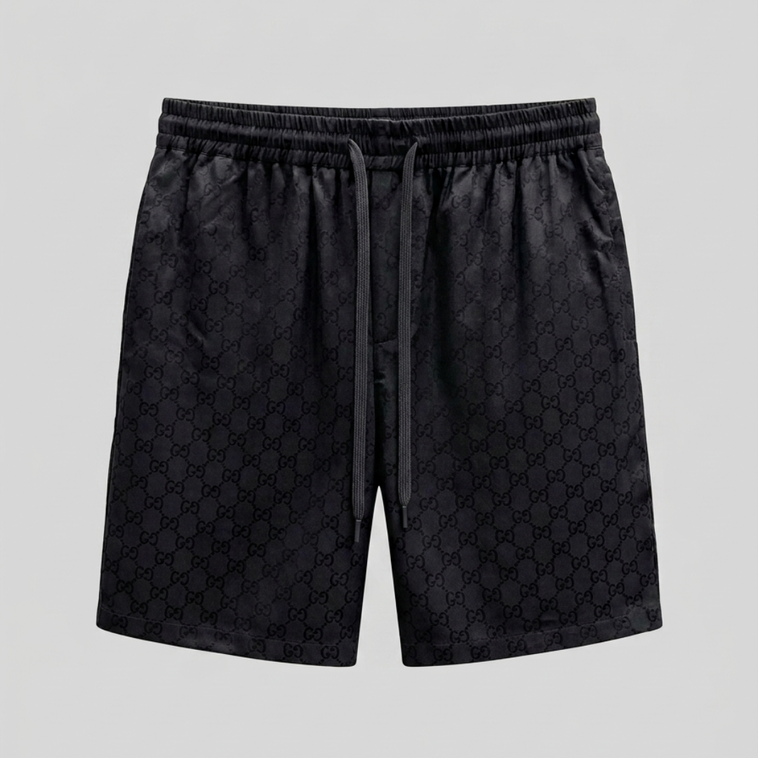 Costume da Bagno Jacquard Monogram Nero