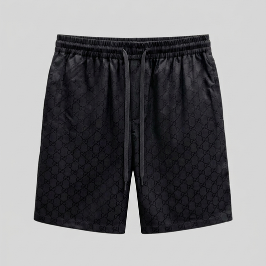 Costume da Bagno Jacquard Monogram Nero