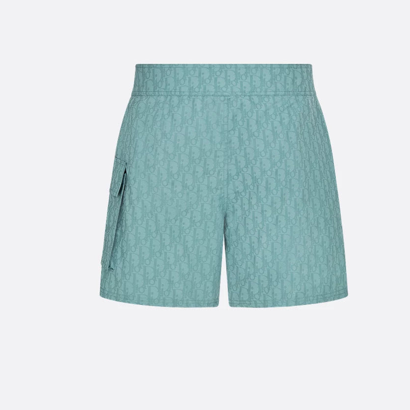 Costume da bagno in tessuto tecnico oblique verde mare
